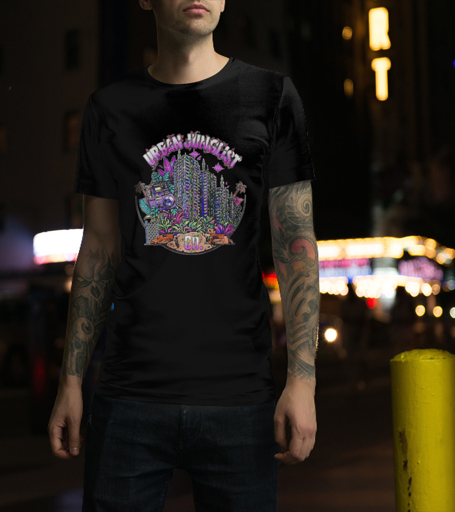 Urban Junglist Co Jungle Cityscape Boombox Vibes T-Shirt