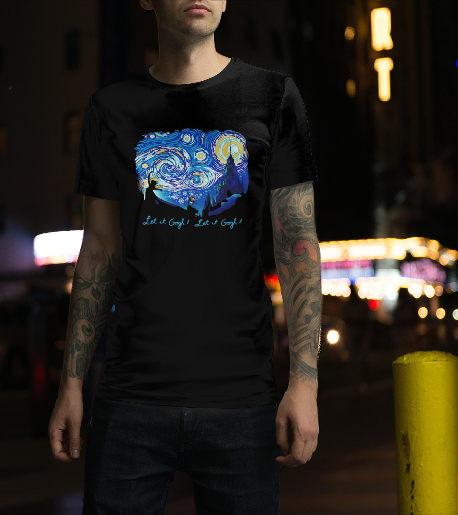 Van Gogh's Starry Night Let It Gogh Frozen T-Shirt