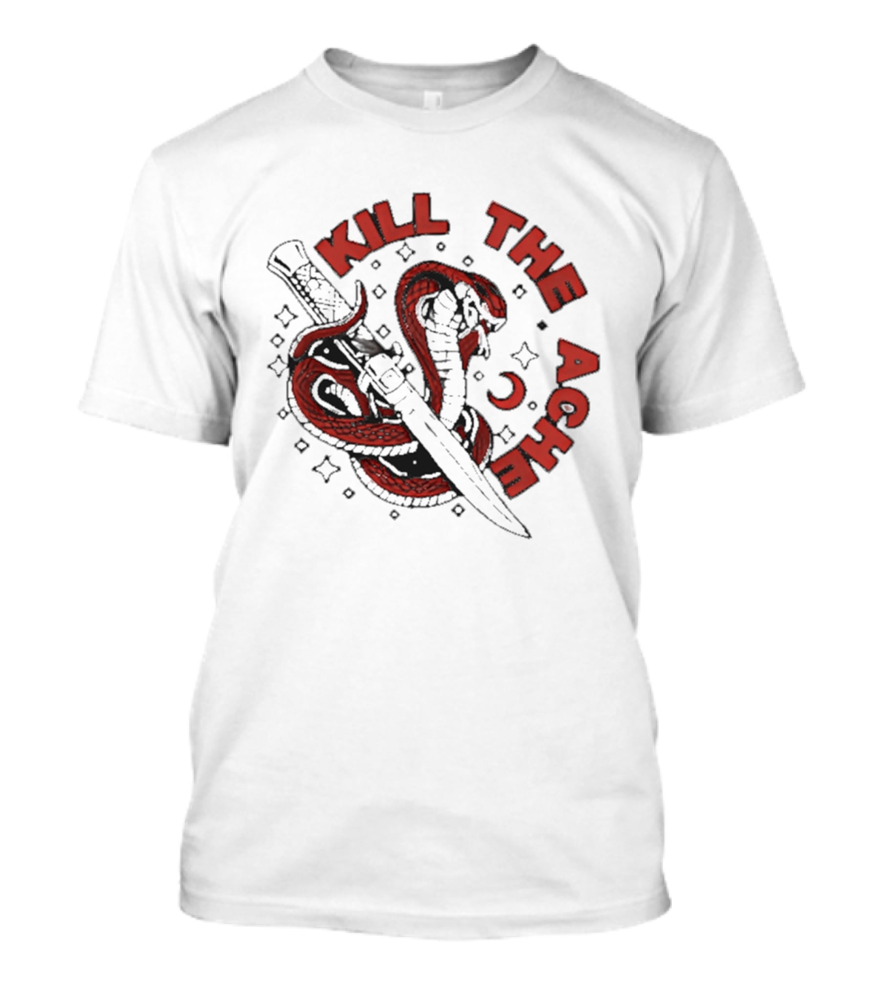 Kill The Ache Snake Knife Crescent Moon Stars T-Shirt