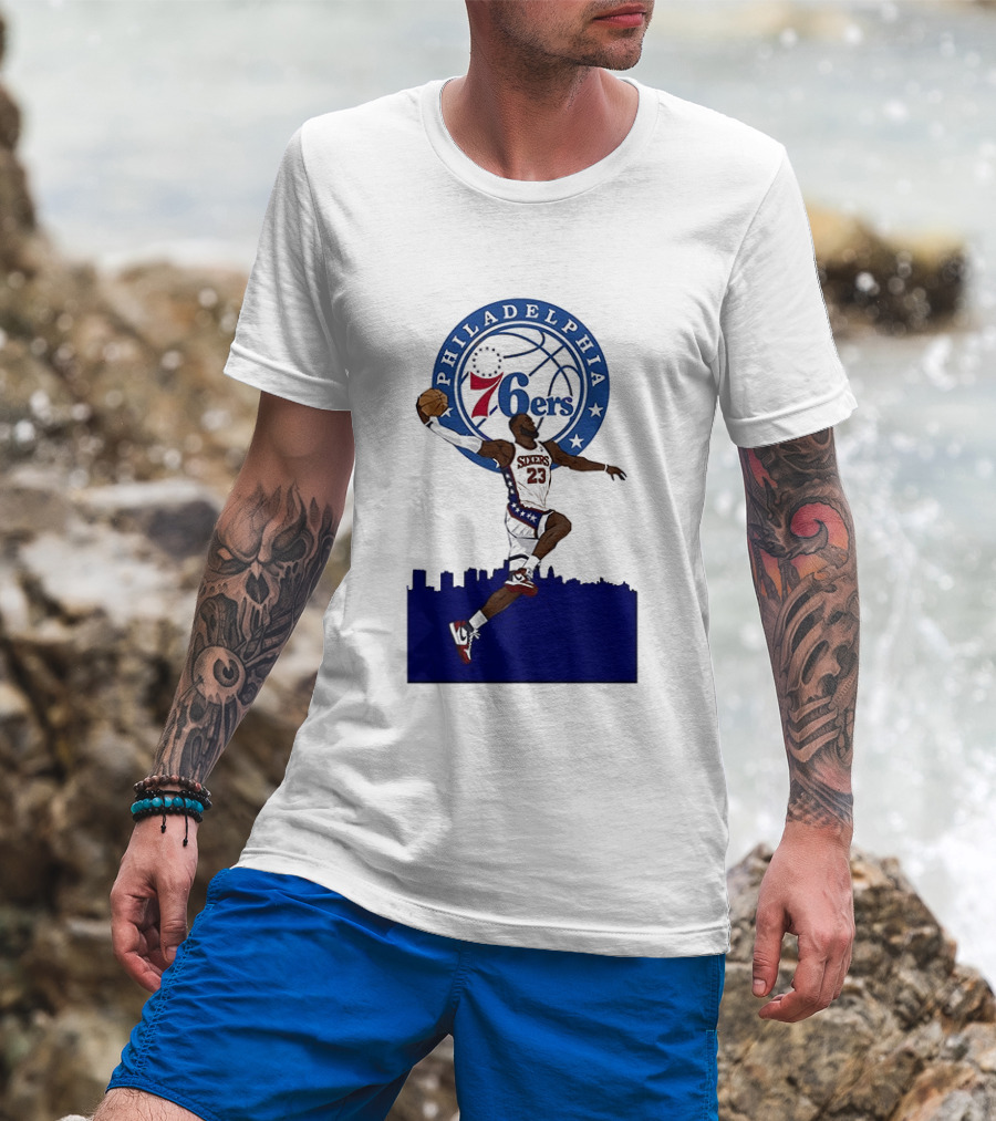 Philadelphia 76ers LeBron James Fly Guy Basketball 6ers T-Shirt