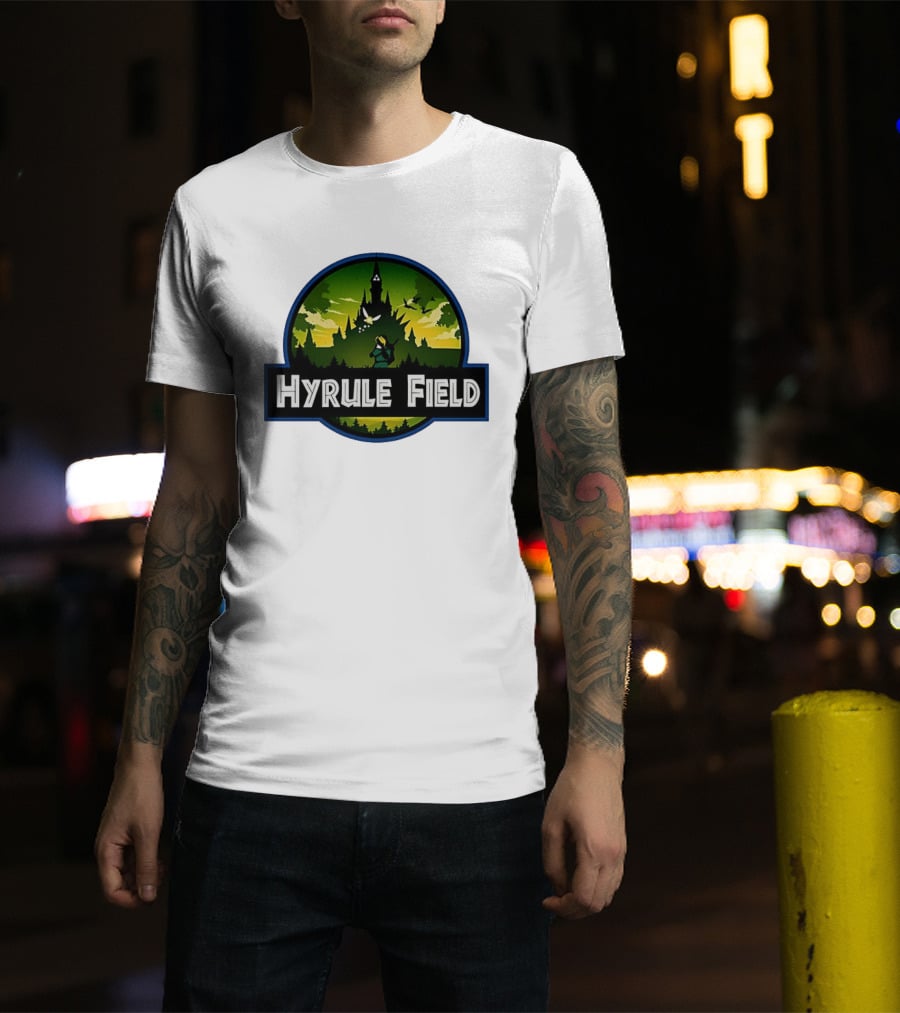 Hyrule Field Link Legend Of Zelda Jurassic Park Fusion T-Shirt