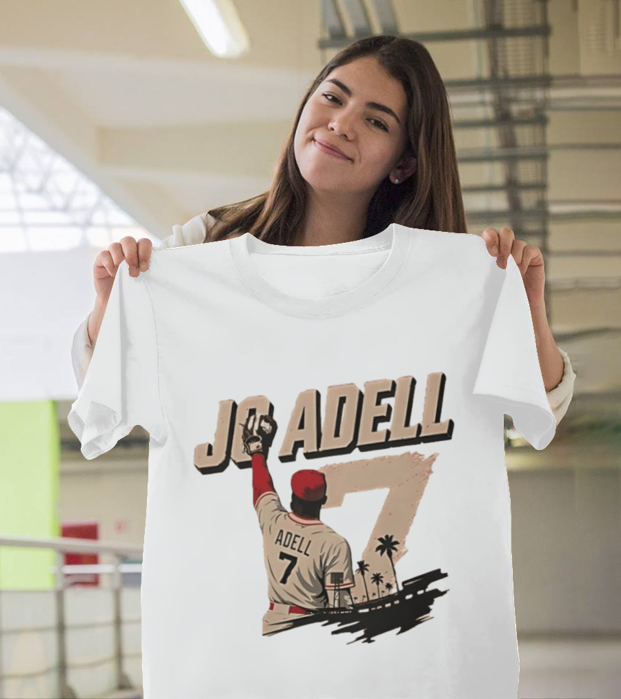 Los Angeles Angels Jo Adell Number 7 Baseball Sports Palm Trees T-Shirt