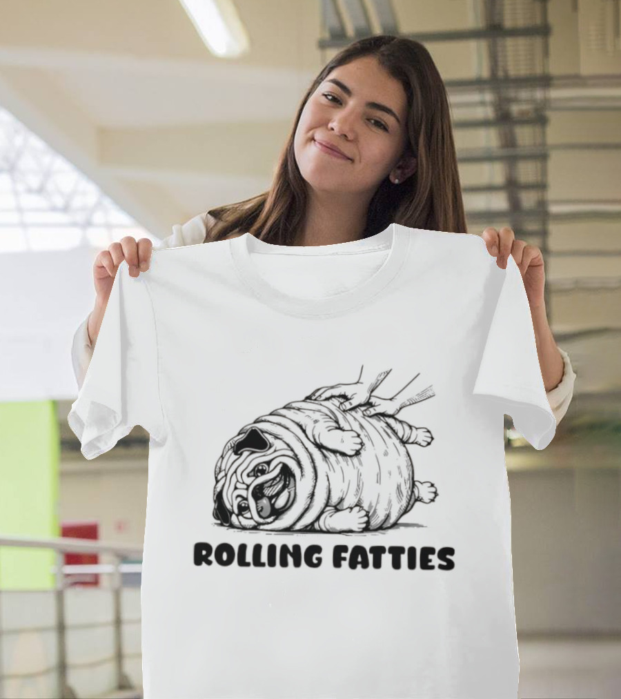 Pug Burrito Rolling Fatties Fun T-Shirt