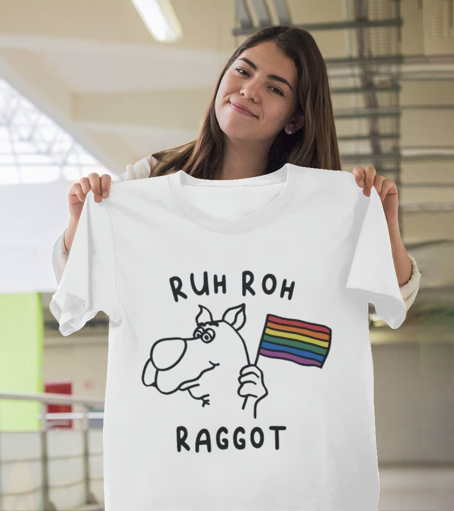 Ruh Roh Raggot Scooby Doo Rainbow Pride Flag T-Shirt