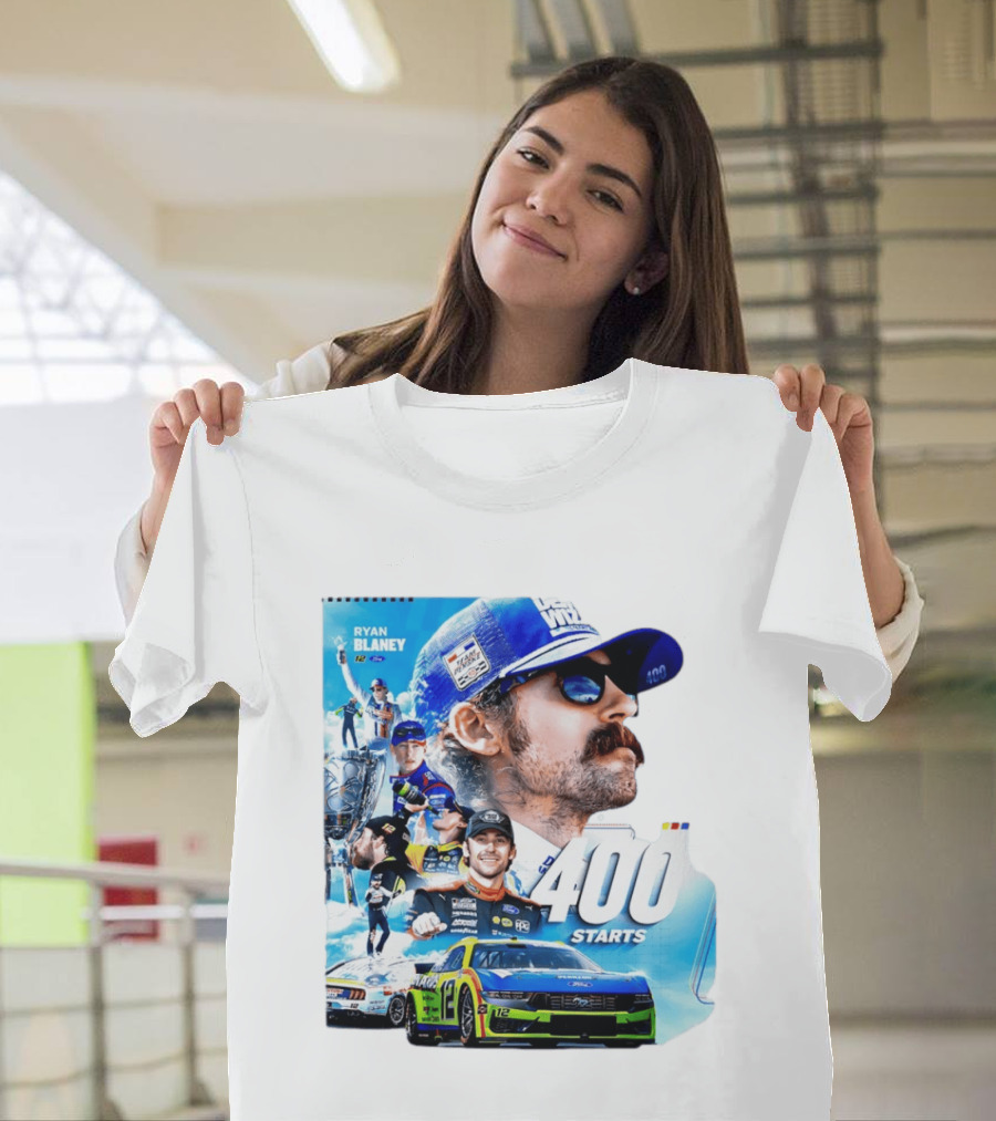 Ryan Blaney 400 Starts Team Penske NASCAR Racing Achievement 2026 T-Shirt