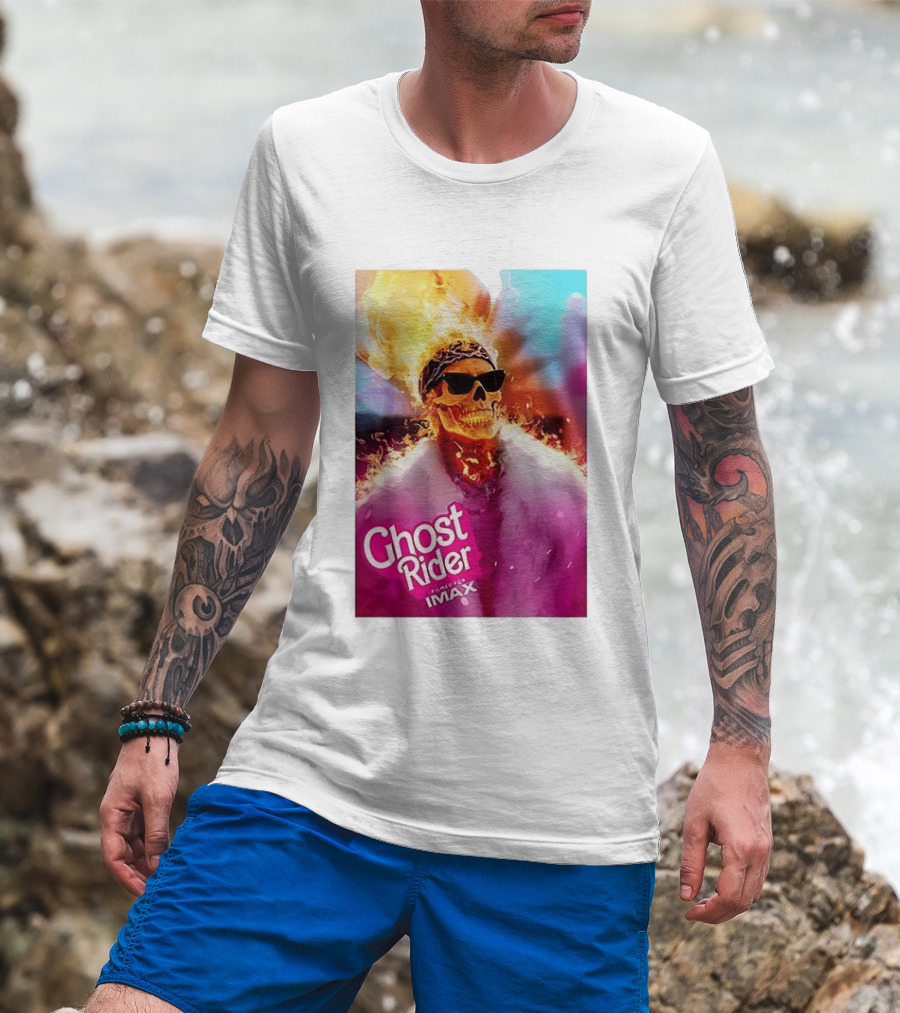 Ghost Rider Filmed For IMAX Flaming Skull T-Shirt
