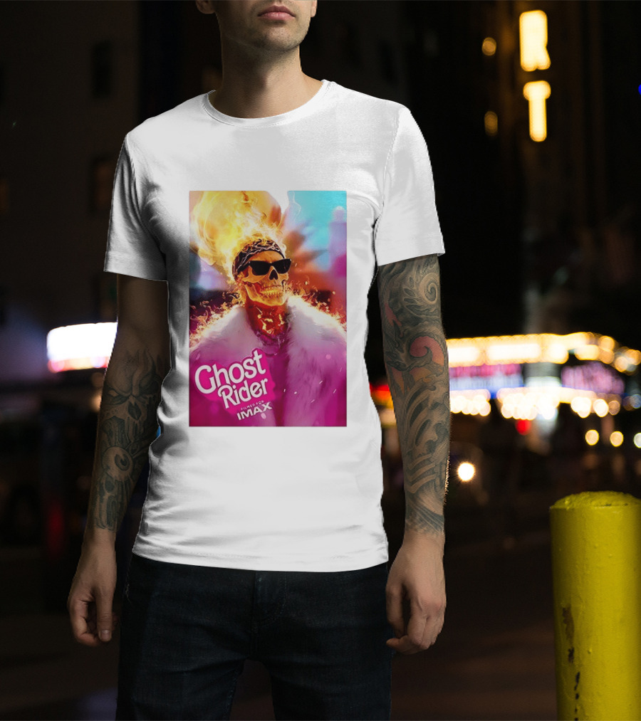 Ghost Rider Filmed For IMAX Flaming Skull T-Shirt