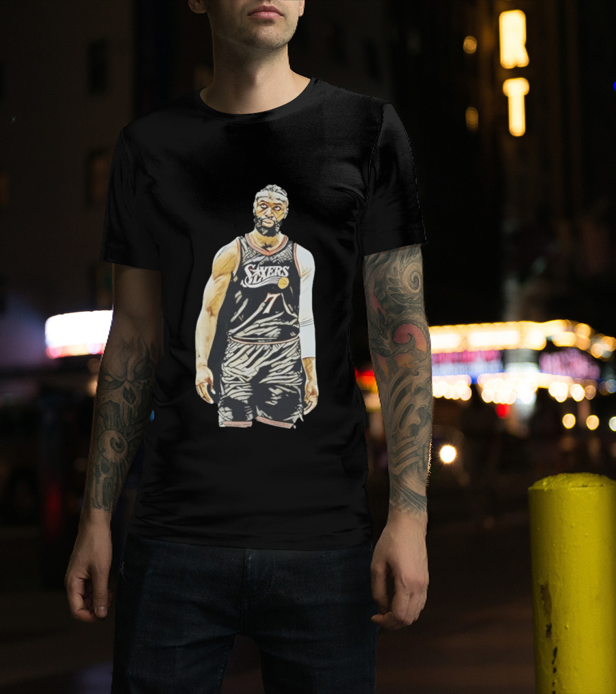 Jaylen Brown Sixers 7 Basketball Player Sketch T-Shirt