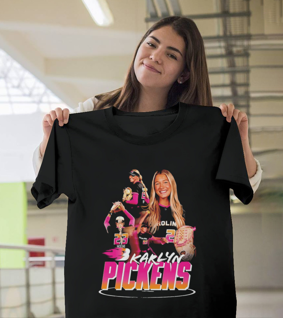 Carolina Softball Karlyn Pickens No 23 Collage T-Shirt