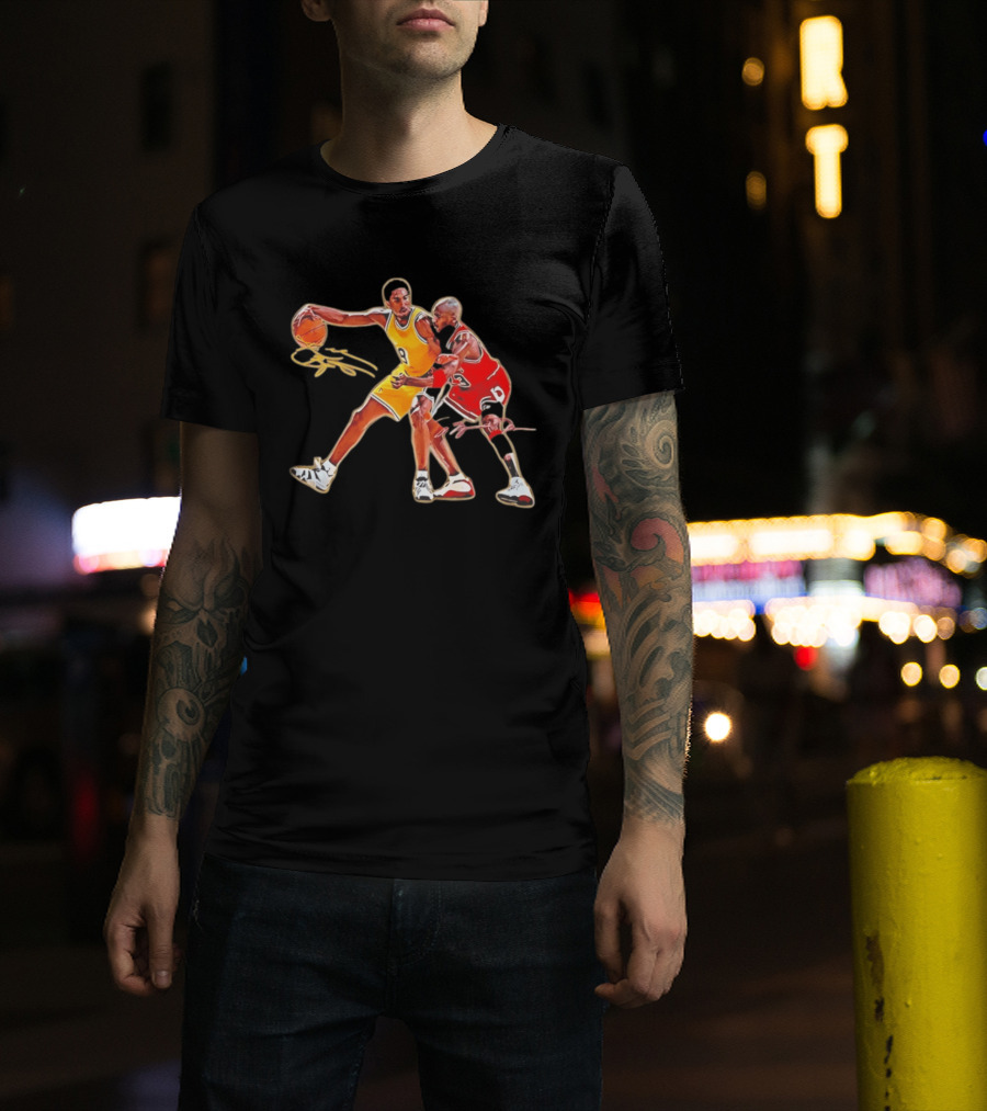Kobe Bryant And Michael Jordan Iconic Basketball Showdown T-Shirt
