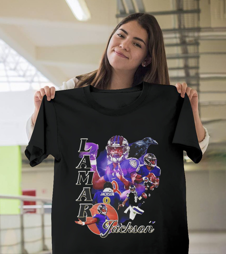 Lamar Jackson Baltimore Ravens Football Collage T-Shirt