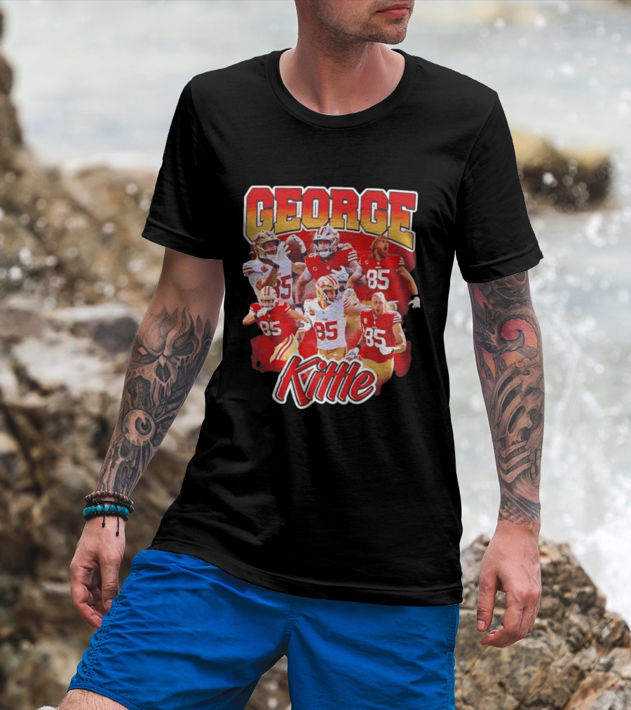 George Kittle 90s Bootleg Vintage Style Football Fan Collection T-Shirt