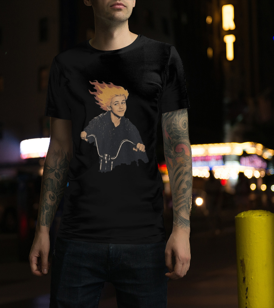 Ghost Rider Comic Style Motorcycle Flame Rider T-Shirt