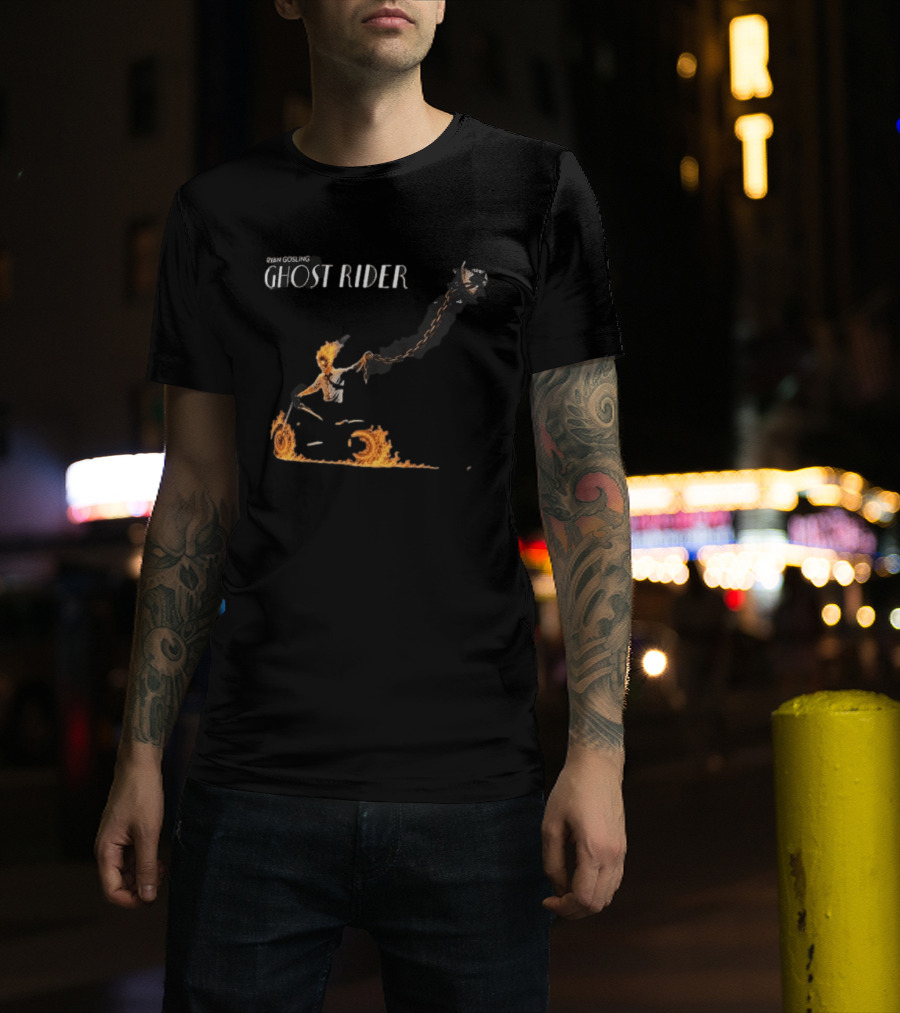 Ryan Gosling Ghost Rider Fiery Chain Journey T-Shirt
