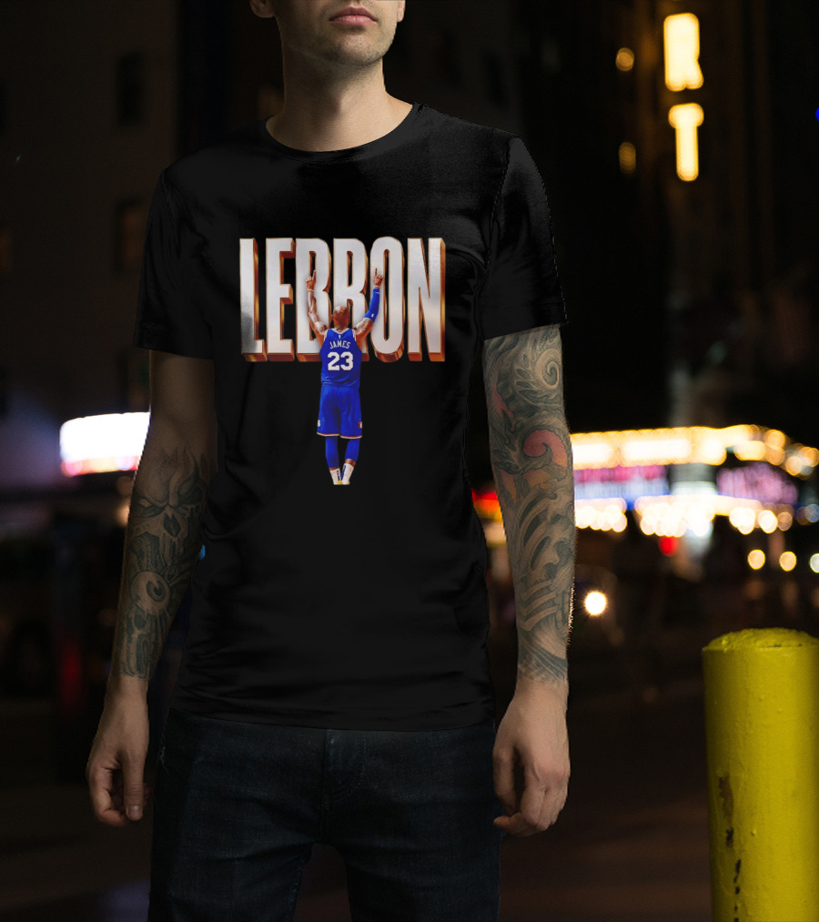 LeBron James 23 Philadelphia 76ers Gold Letter Jersey T-Shirt