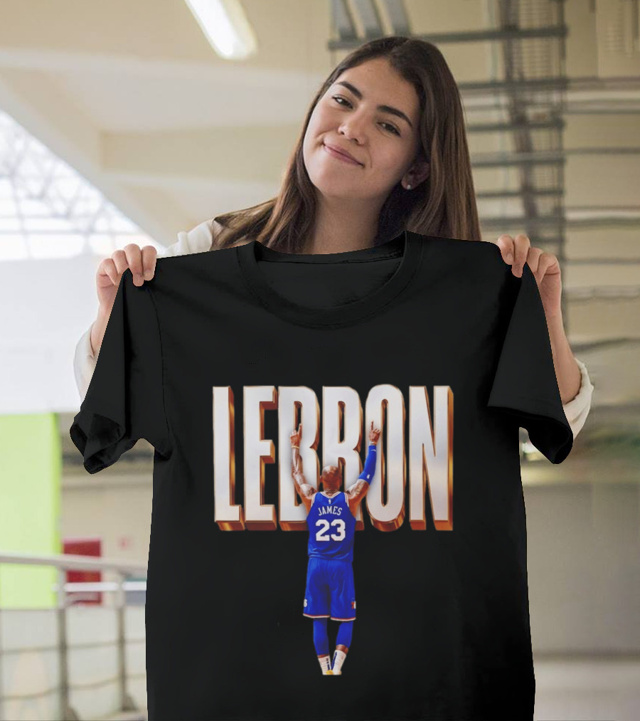 LeBron James 23 Philadelphia 76ers Gold Letter Jersey T-Shirt