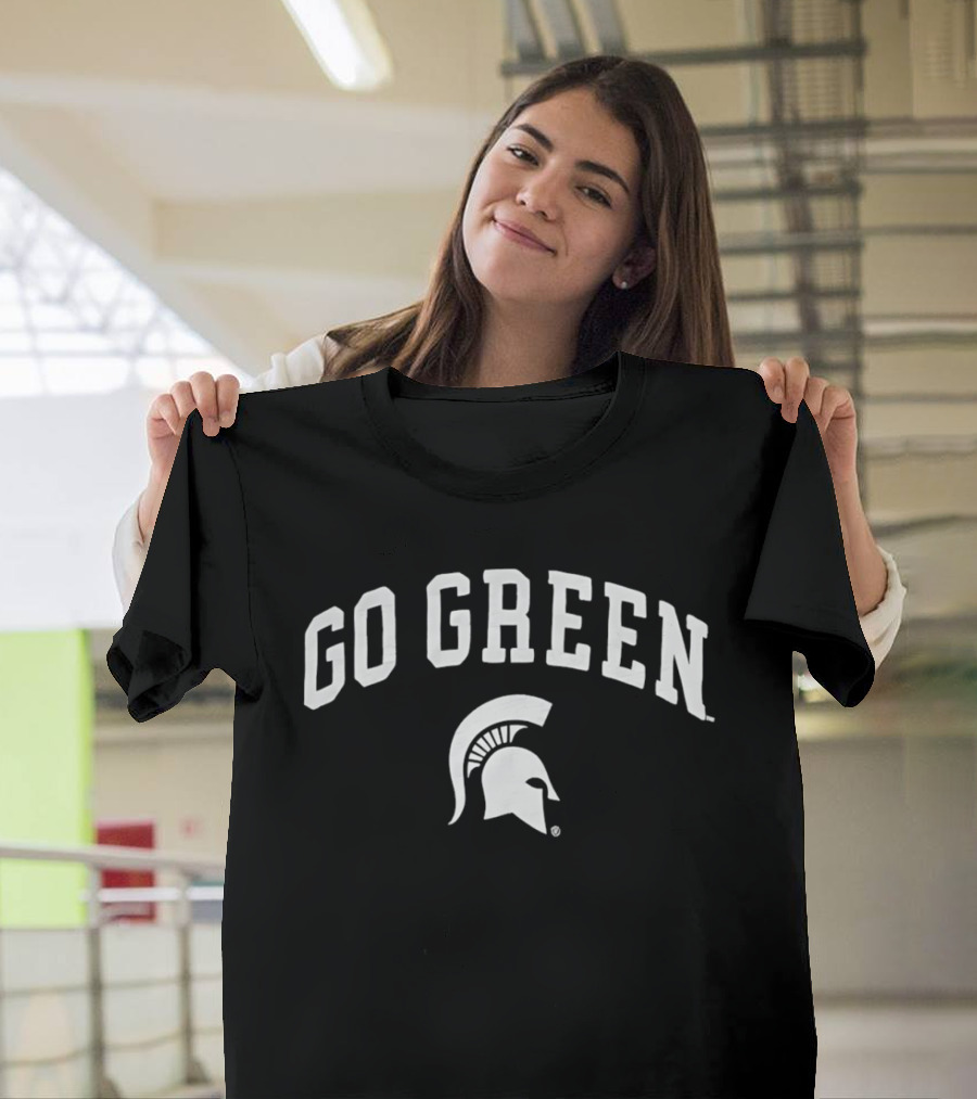 Go Green Michigan State Spartans Helmet T-Shirt