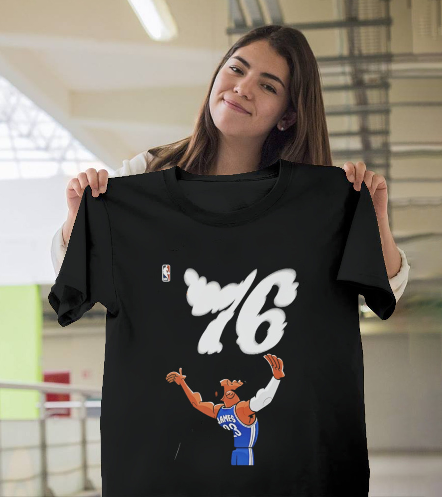 LeBron James 23 Cartoon 76 Philadelphia NBA Jersey Basketball T-Shirt