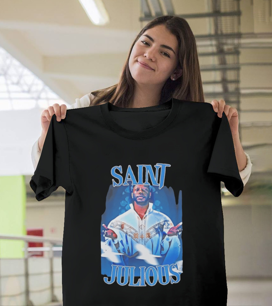 Saint Julios Majestic Icon In White Robe T-Shirt