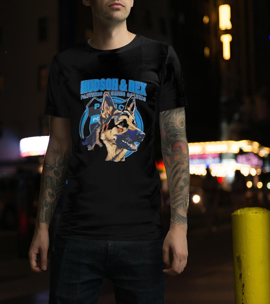 Hudson & Rex German Shepherd Partners In Crime Solving Police T-Shirt