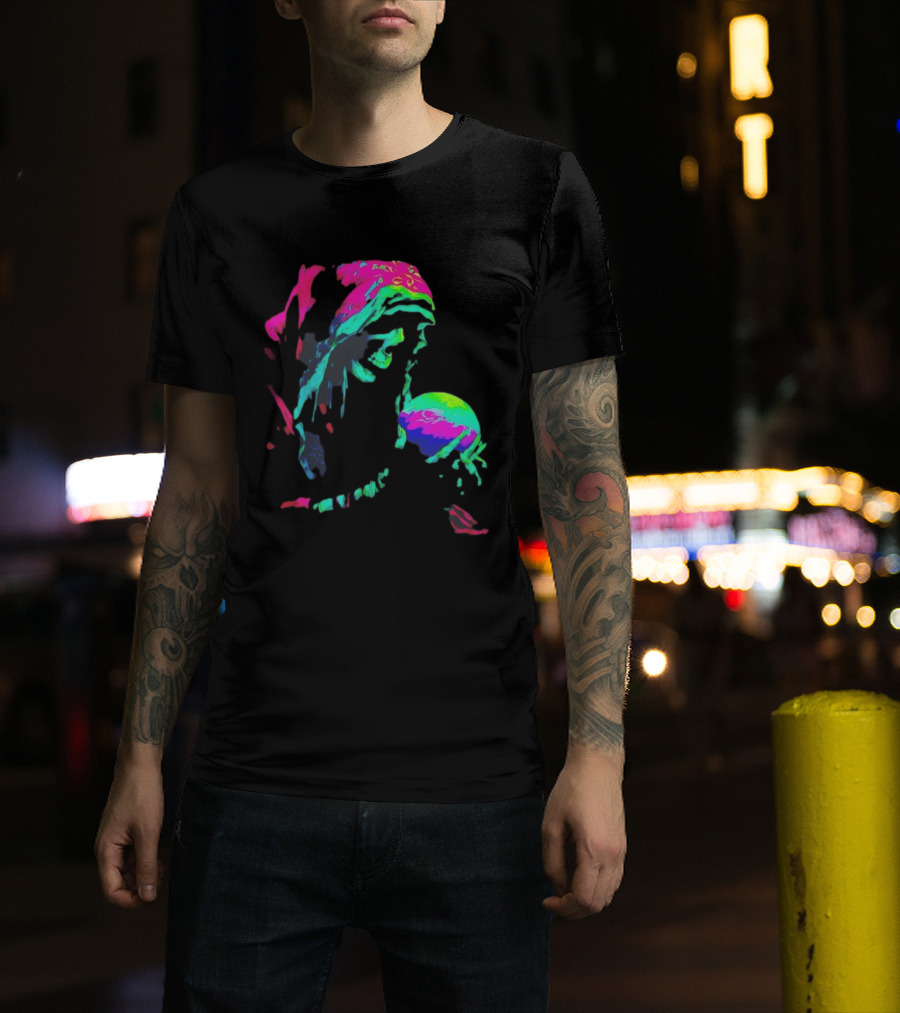Skeleton The Prophet Psychedelic Vivid Colors Alışveriş Yap T-Shirt