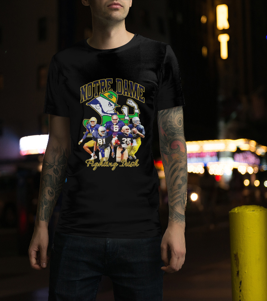 Notre Dame Fighting Irish Football Players Collage T-Shirt