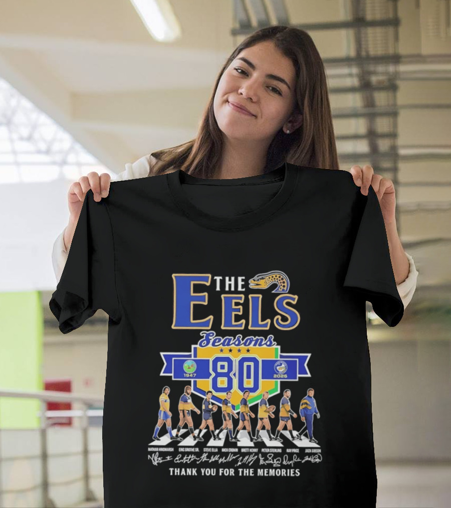Parramatta Eels The Eels 80 Seasons 1947 2026 Abbey Road Thank You For The Memories T-Shirt