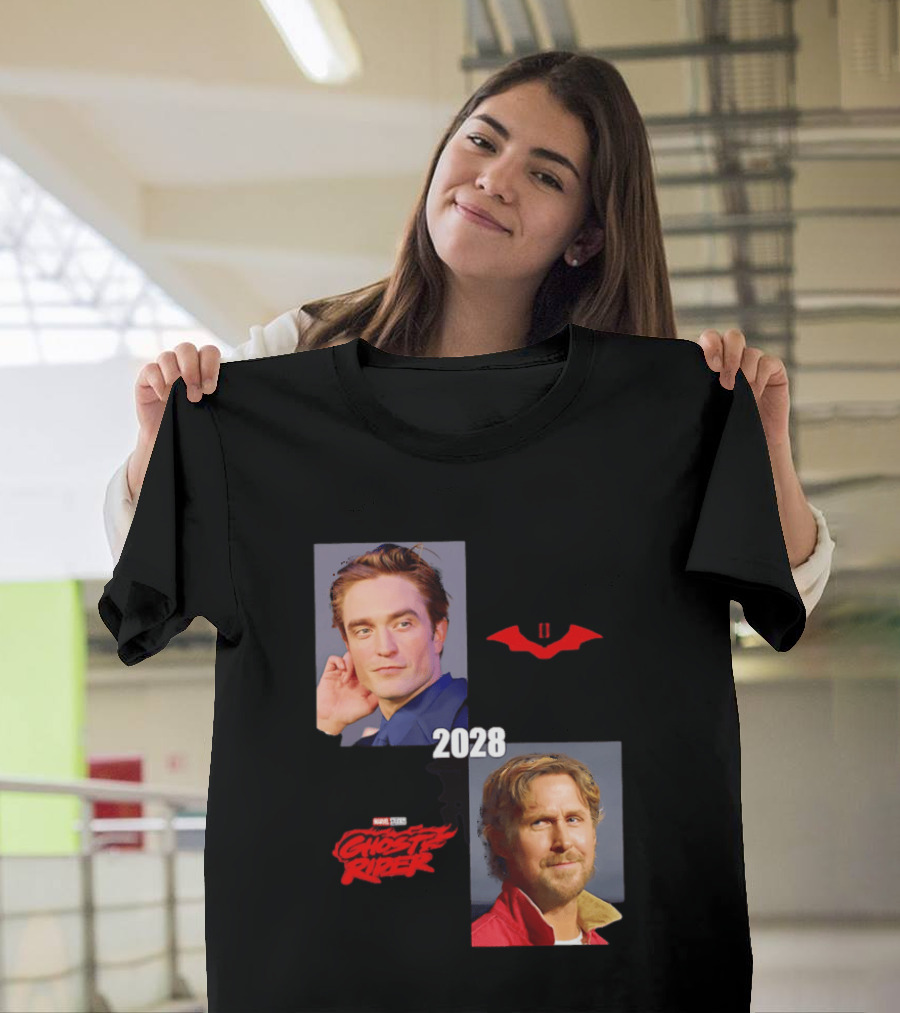 The Batman 2 2028 Marvel Studios Ghost Rider Robert Pattinson Ryan Gosling T-Shirt
