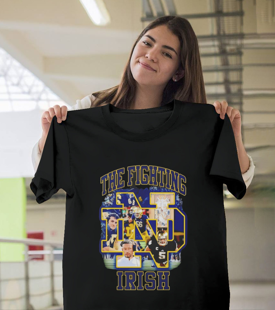 The Fighting Irish Notre Dame Collage With Marcus Freeman Players T-Shirt
