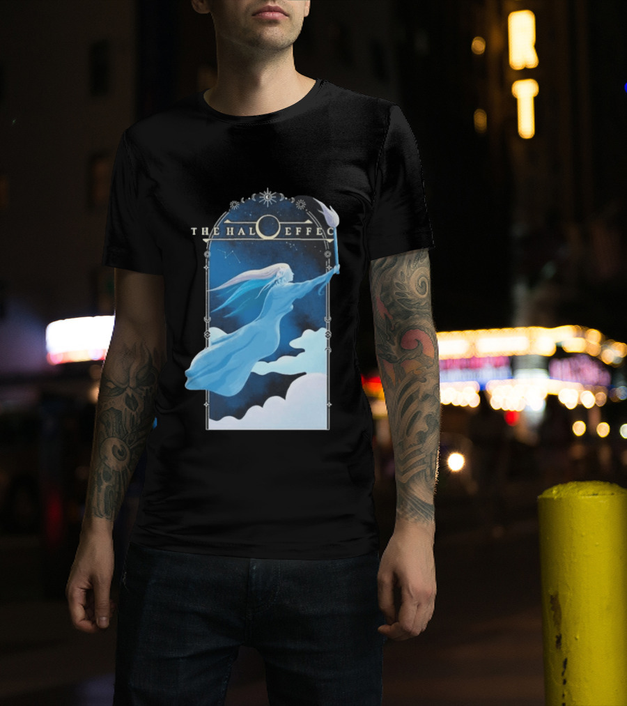 The Halo Effect Blue Lady Ethereal Night Sky Celestial T-Shirt