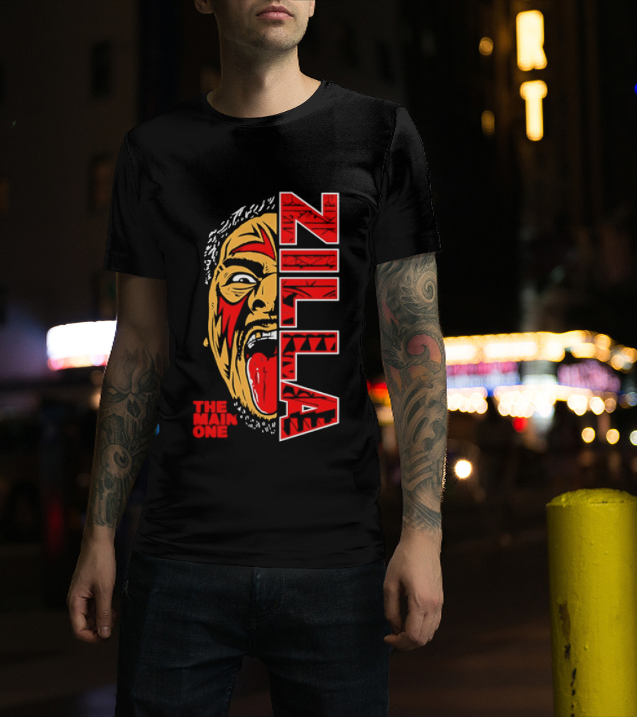 The Main One Zilla Tribal Wrestling Face T-Shirt