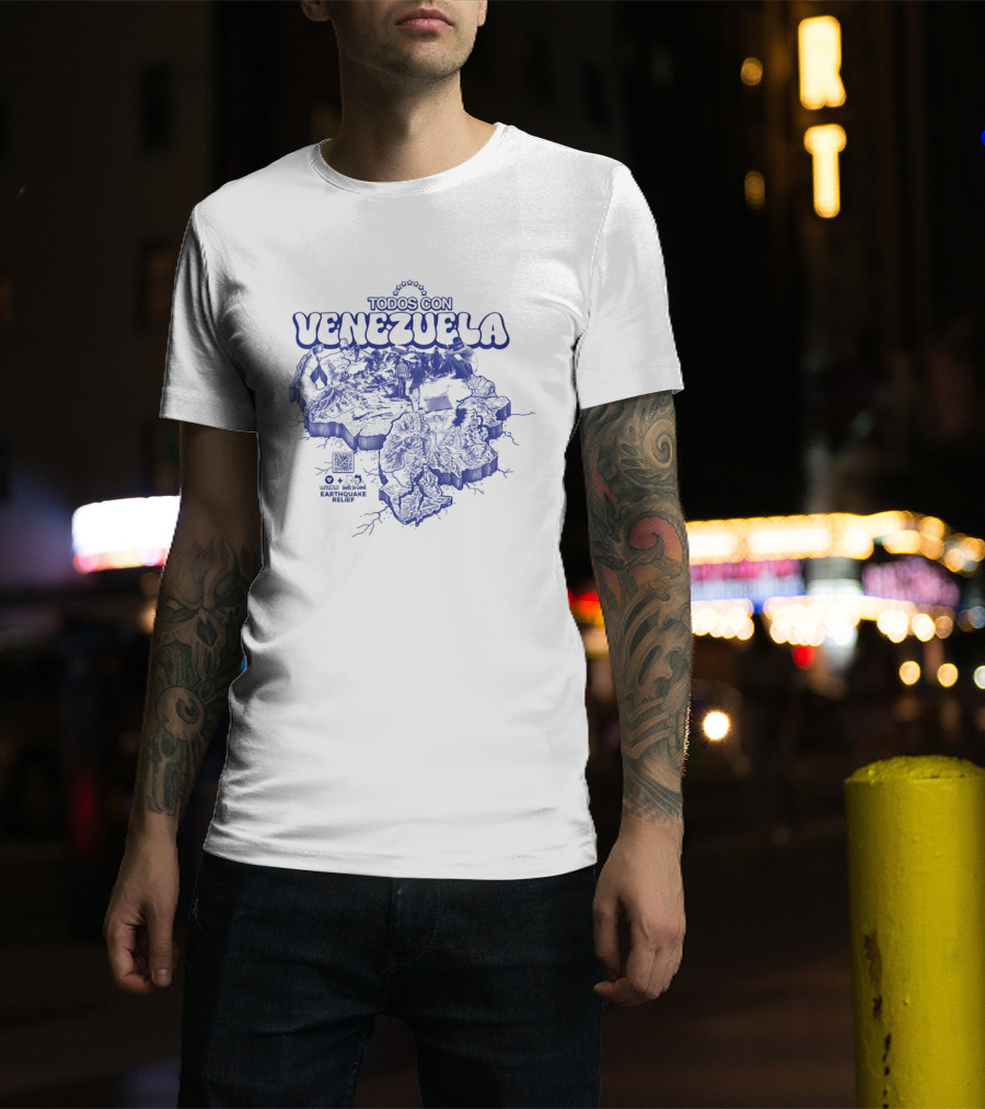 Todos Con Venezuela Wnucalo Feels So Good Earthquake Relief 3D Deep Relief Image T-Shirt