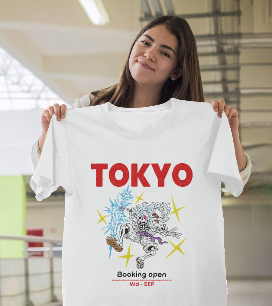 Tokyo Booking Open Mid Sep One Piece Luffy Skeleton Burst T-Shirt