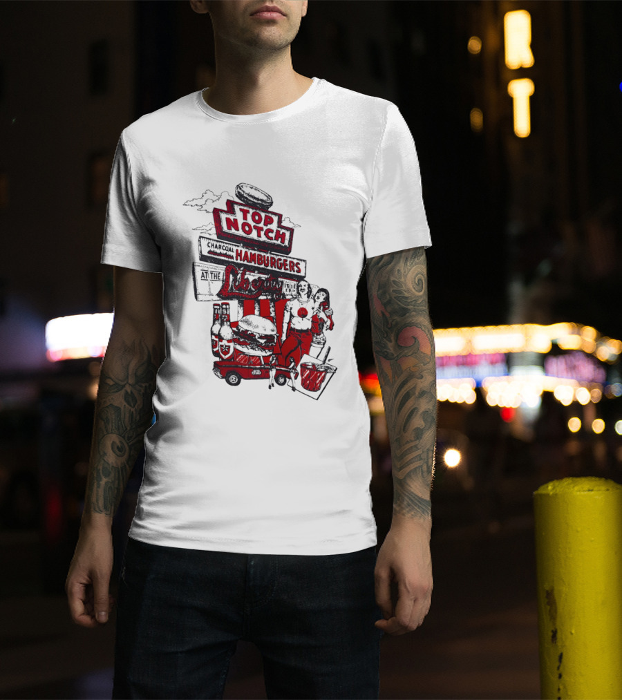 Top Notch Hamburgers Liberty Car Drink Charcoal Vibes T-Shirt