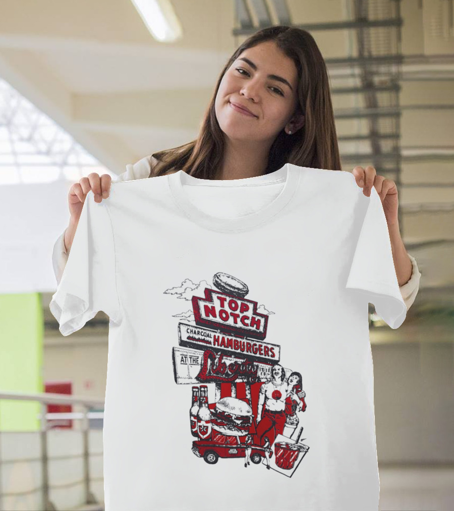 Top Notch Hamburgers Liberty Car Drink Charcoal Vibes T-Shirt