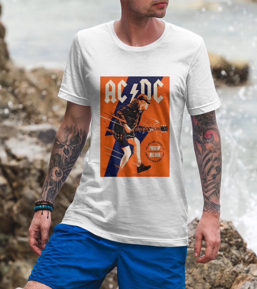 ACDC PWR UP Mile High Denver July 28 2026 Empower Field Event T-Shirt