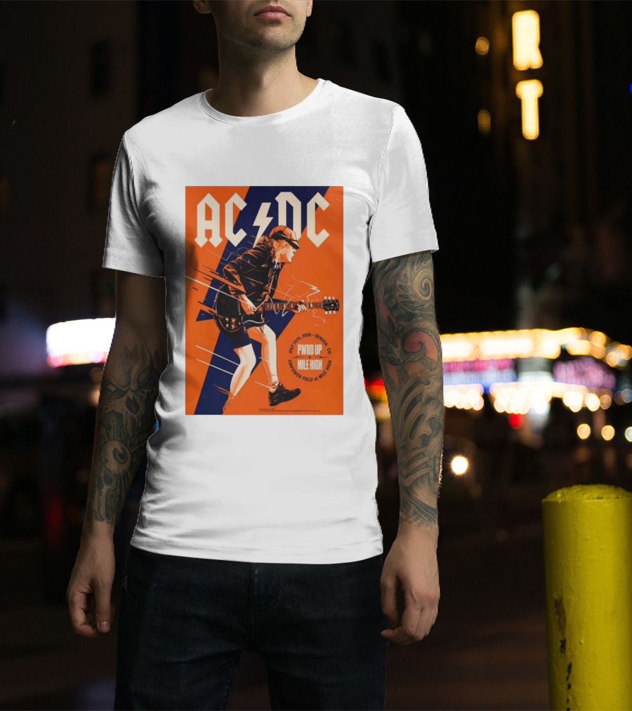 ACDC PWR UP Mile High Denver July 28 2026 Empower Field Event T-Shirt