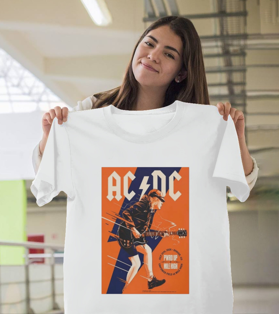ACDC PWR UP Mile High Denver July 28 2026 Empower Field Event T-Shirt