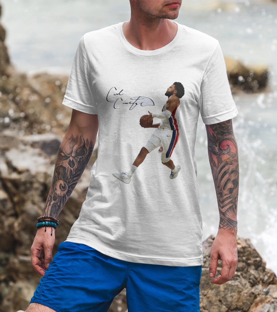 Cade Cunningham Autographed Windmill Dunk Detroit Basketball T-Shirt