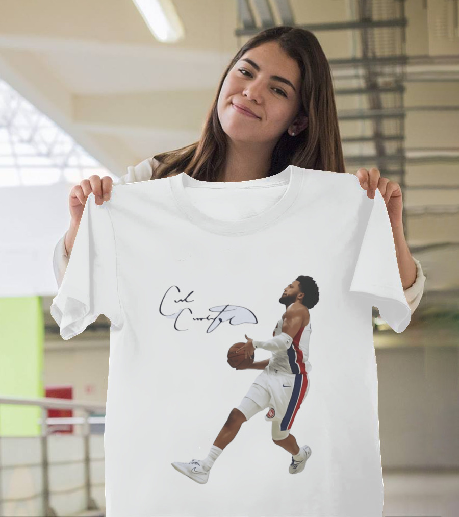 Cade Cunningham Autographed Windmill Dunk Detroit Basketball T-Shirt