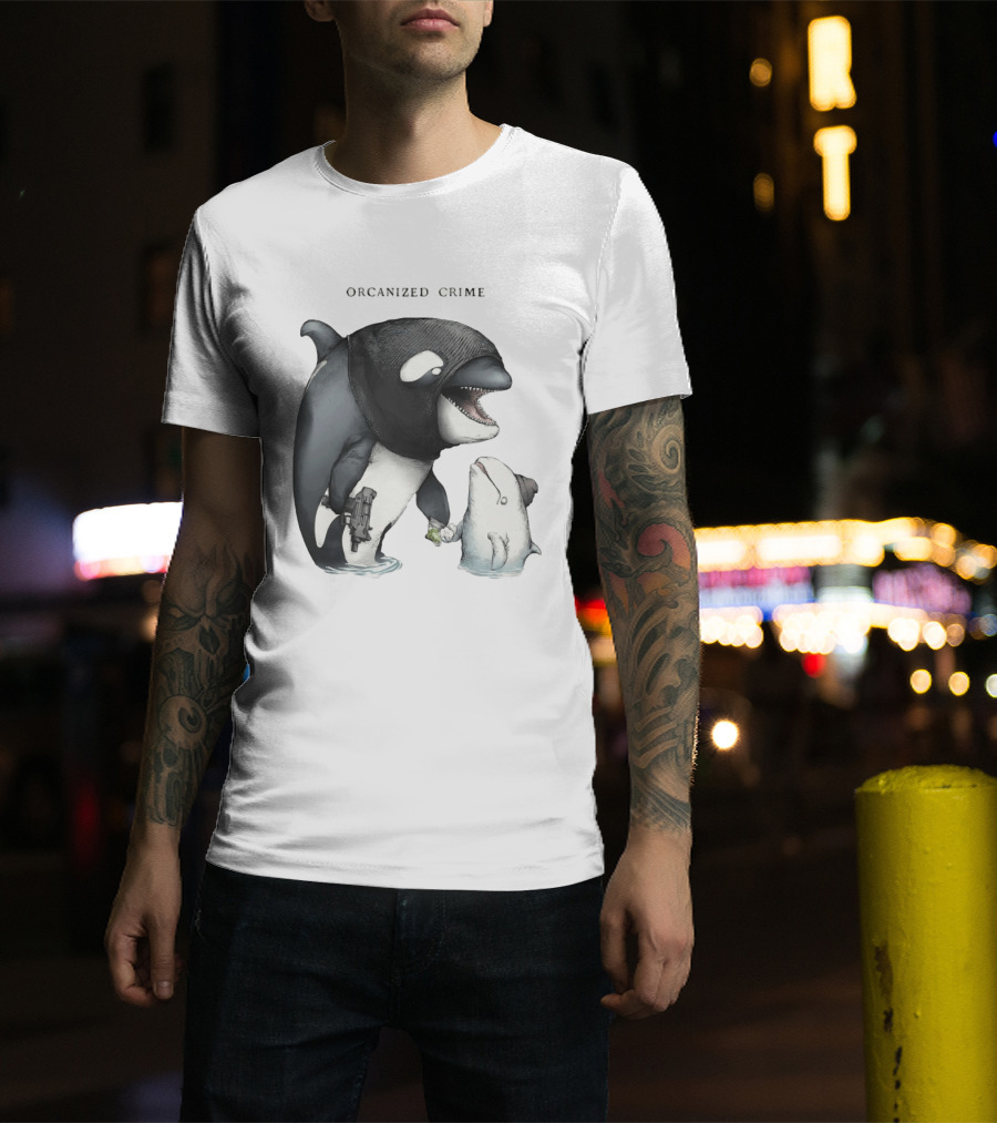 Orcanized Crime Dolphin 2026 Gun And Fish Transaction T-Shirt