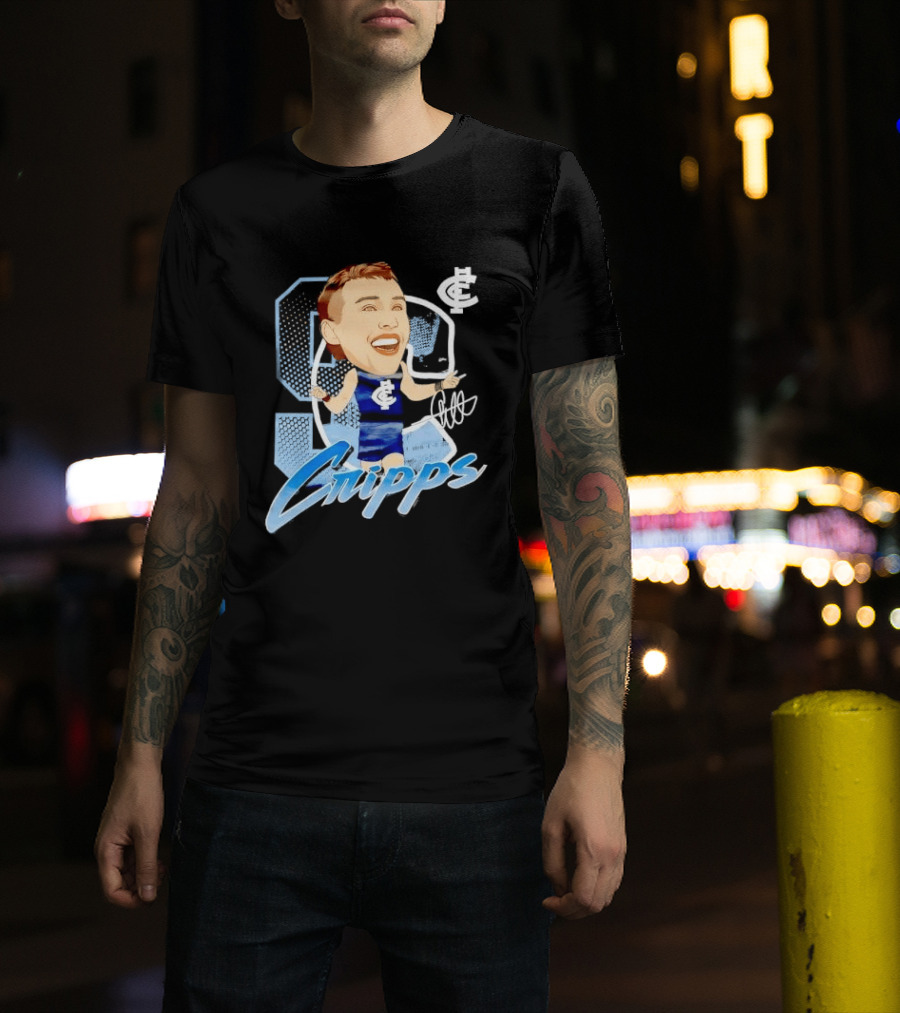 Carlton FC Patrick Cripps Caricature With Signature T-Shirt