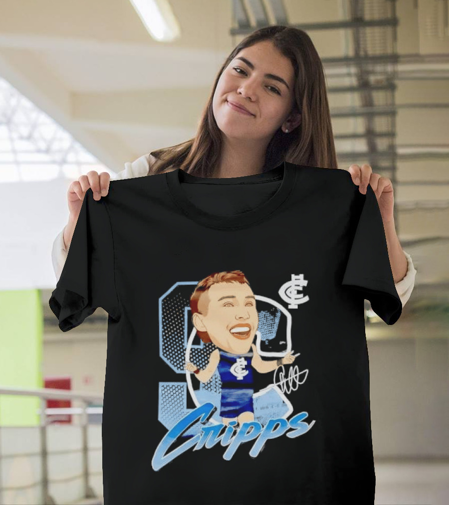 Carlton FC Patrick Cripps Caricature With Signature T-Shirt