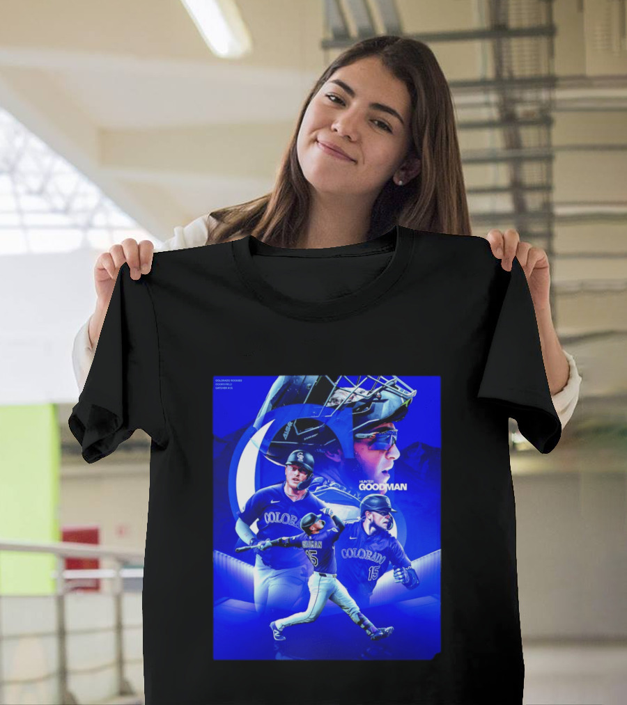 Colorado Rockies Hunter Goodman Catcher Number 15 T-Shirt