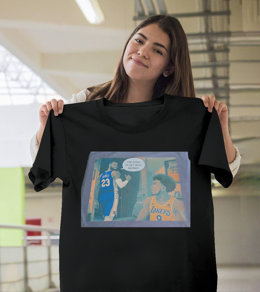 I'm Going To Get Milk Bronny LeBron James Lakers 23 Bronny 9 Basketball T-Shirt