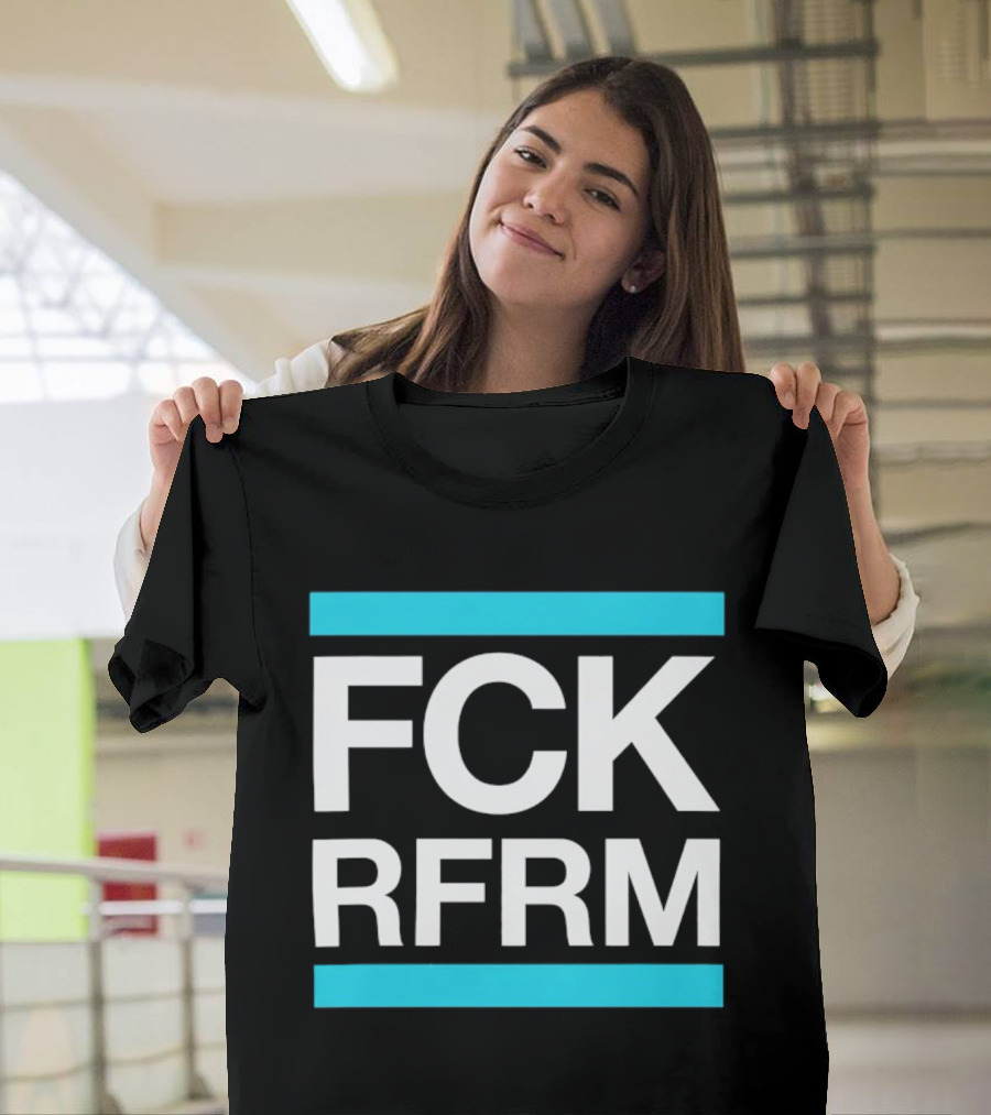 Fck Rfrm Protest White On Black T-Shirt