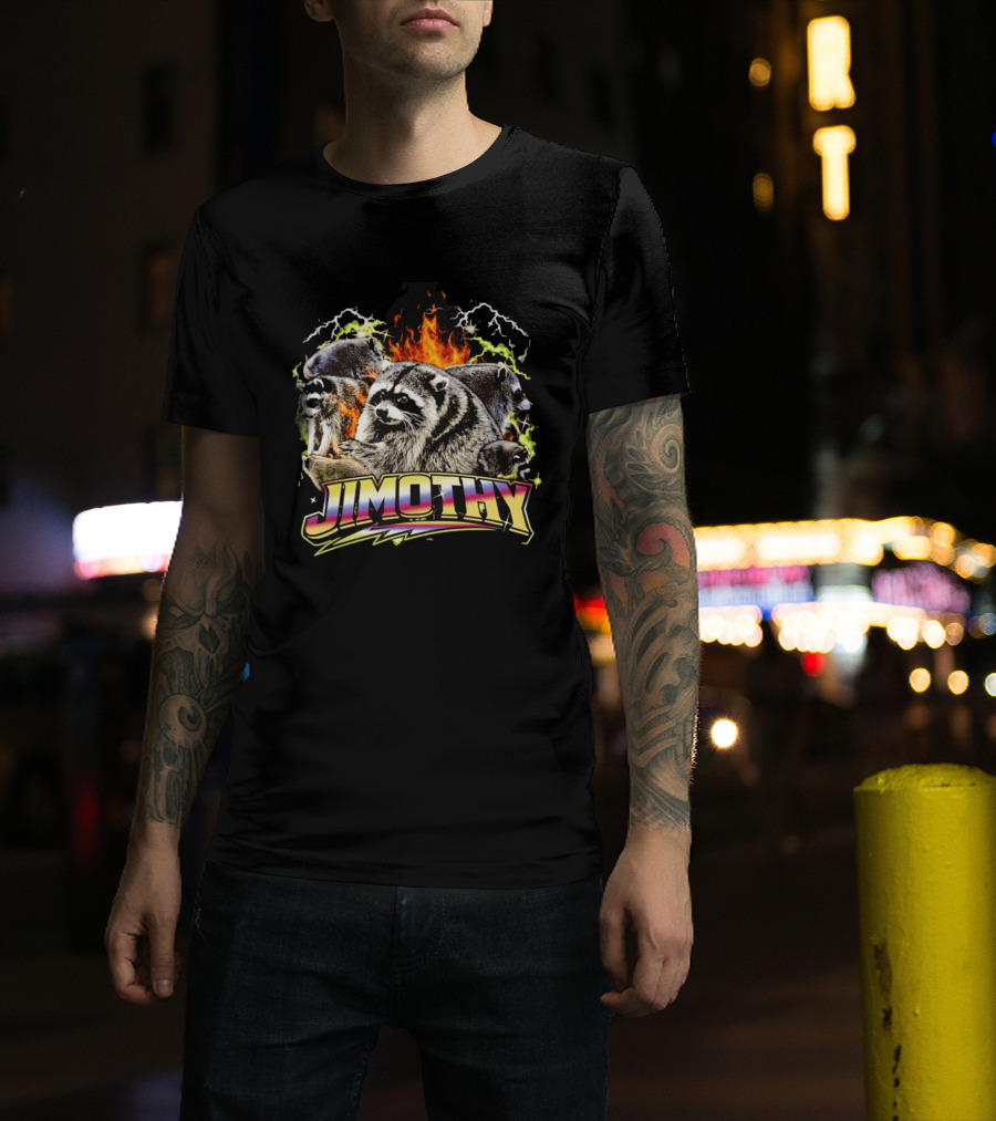 Jimothy Raccoon Fire Lightning Bootleg T-Shirt