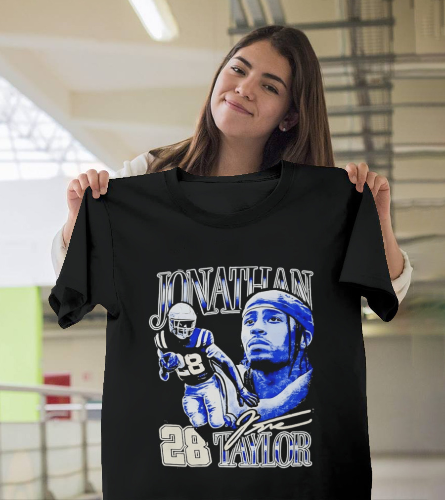 Jonathan Taylor 28 Indianapolis Colts Football NFL Bootleg T-Shirt