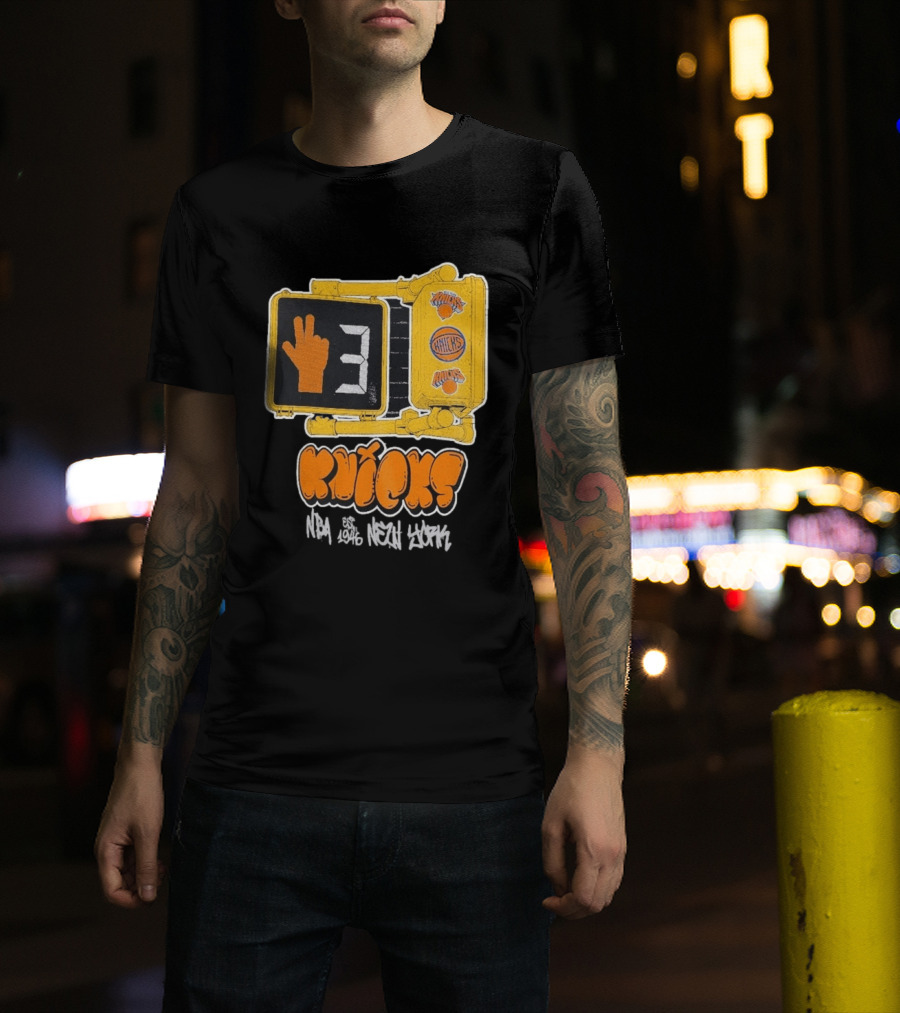 Knicks NBA Street Style Hand Sign Look B4 Crossing T-Shirt