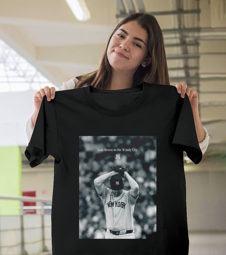 New York Yankees Cole Breeze Pitching Moment In The Windy City T-Shirt